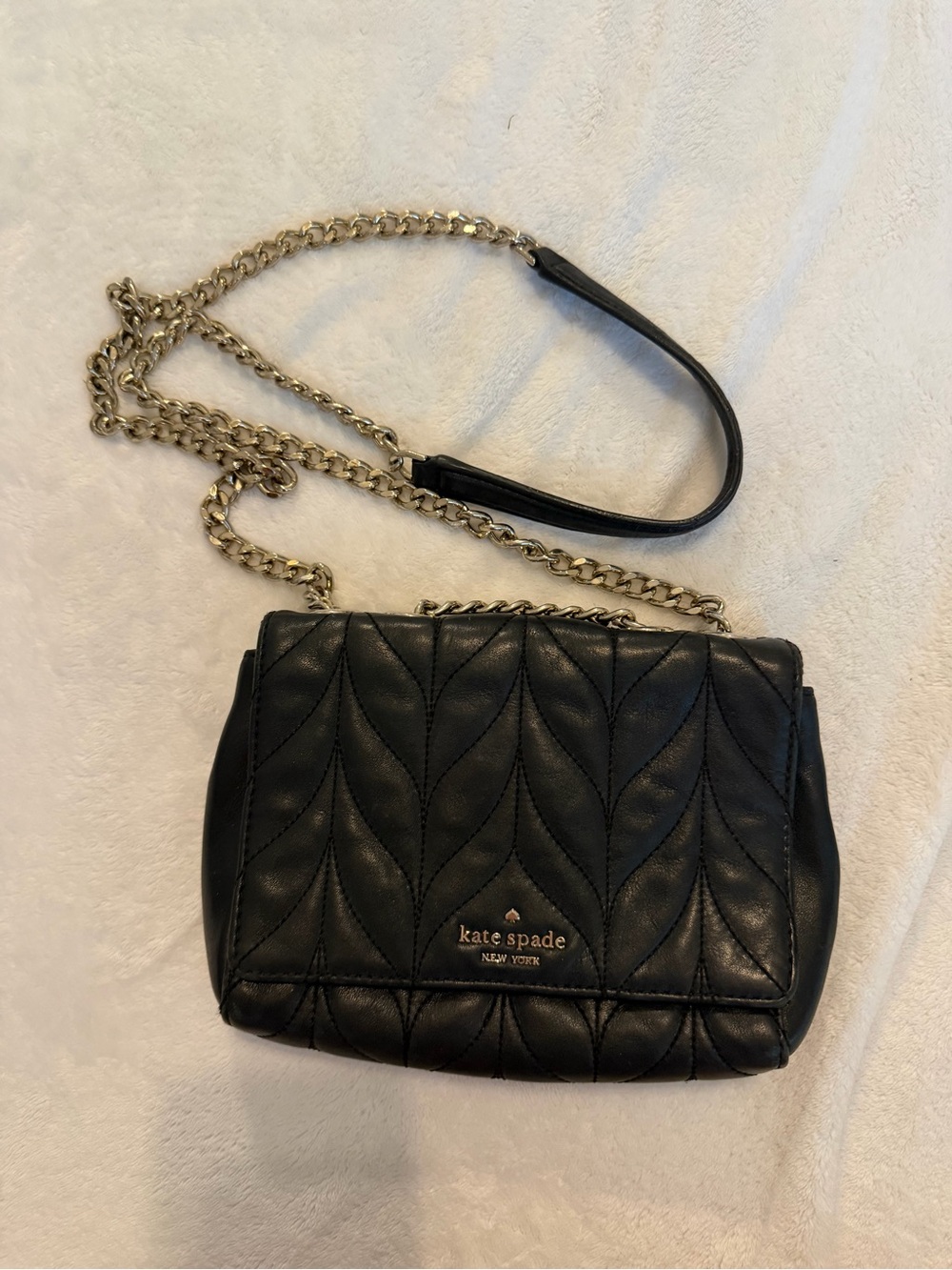 Black Quilted Leather Kate Spade Briar Lane Mini Emelyn Crossbody Bag